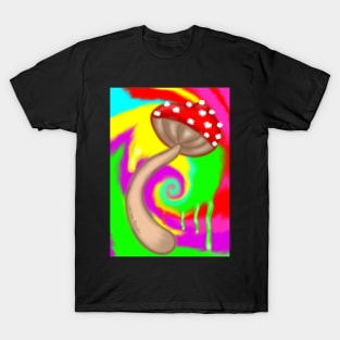 Colorful Trippy Mushroom Pattern T-Shirt